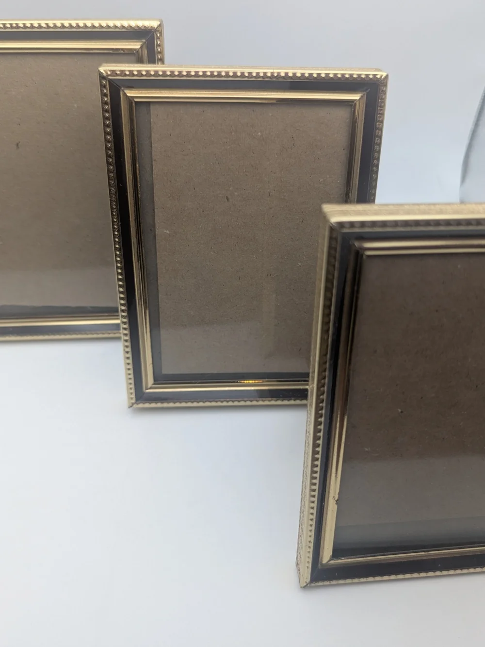 Gold Brass Tone Picture Frames (Set Of 3) 3.5×5